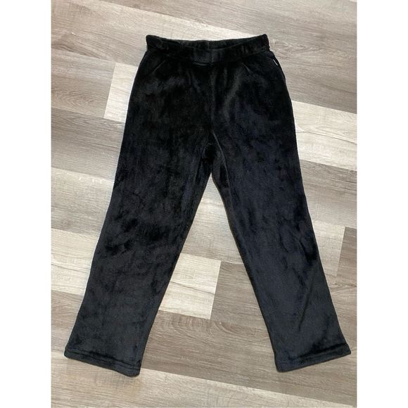 Free Country FreeCycle Black Velvet Plush Straight Leg Stretchy Pants, Sz Medium - Picture 1 of 9